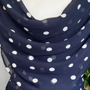 Elegant Navy Polka Dot Maxi Dress